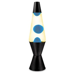 LIQUID RETRO LAVA LAMP BLACK/YELLOW/BLUE WAX - BULK ITEM 