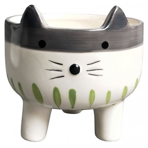 Ceramic Cat Planter w/Legs 10.5cm