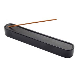 Black Ceramic Incense Holder Long