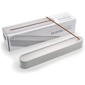 WHITE CERAMIC INCENSE HOLDER LONG