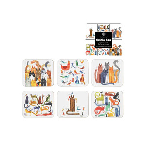 Quirky Cats Assorted 6pk Coaster