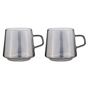 Oaklyn Charcoal Glass 2pk Mug