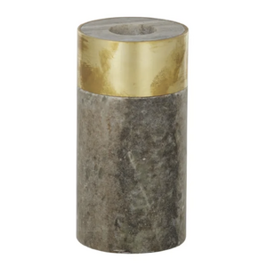 Bei Marble/Brass Candleholder 5x10cm