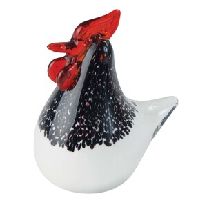 COLOURED GLASS SM CHOOK B - WHITE 4.5'' - BULK ITEM