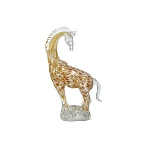 COLOURED GLASS MALE GIRAFFE 19X9X37 - BULK ITEM