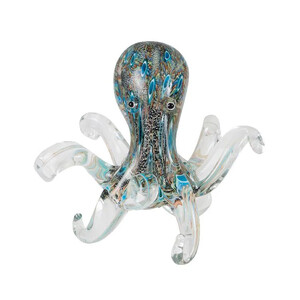 COLOURED GLASS OCTOPUS 20x20x20CM - BULK ITEM