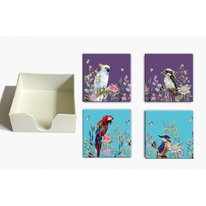 Ceramic Coaster in Box -Birds 11.2x11.2x4.2cm