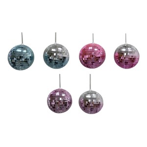 15CM MIRRORED DISCO BALL 6 ASS COLOURS