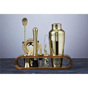 FF Bar Set With Acacia Stand 10pce - BULK ITEM