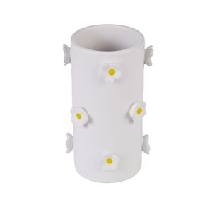Daisy Ceramic Vase 9.5x9.5x16cm White