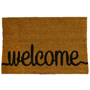 Welcome PVC Backed Coir Mat 40x60cm Nat - BULK ITEM