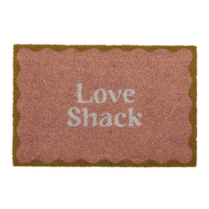 Love Shack PVC Back Coir Mat 40x60cm Pnk