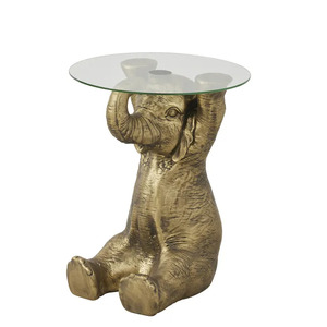 Elephant Resin Side Table 40x50cm Gold