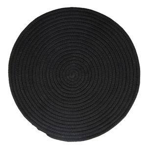 Demi Cotton Round Placemat 37cm Black