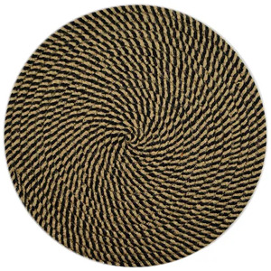 Demi Cotton Round Placemat 38cm Brown/Bk