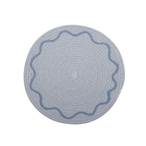 Virgo Cotton Round Placemat 38cm Blue