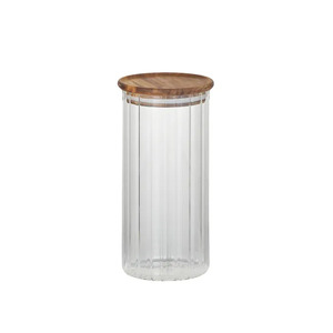 Eleanor Glass/Wood Canister 9.5x19.5cm