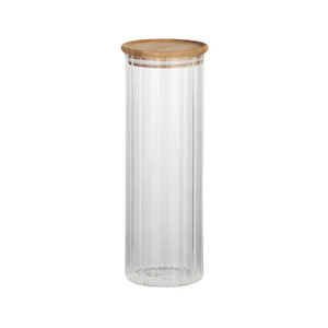 Eleanor Glass/Wood Canister 9.5x26.5cm