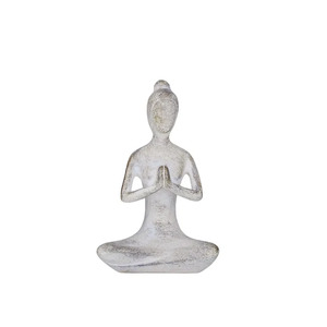 Yogi Lady Resin Sculpture 10x15cm- White
