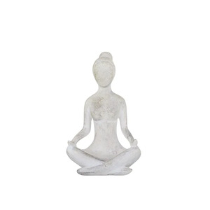 Yogi Lady Resin Sculpture 12x21cm- White