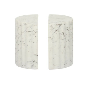 Strie S/2 Marble Bookends 14x7x14cm White/Grey