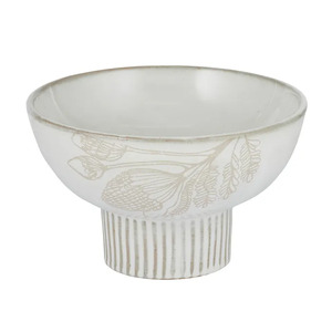 Wilde Ceramic Footed Bowl 22x13cm White - BULK ITEM