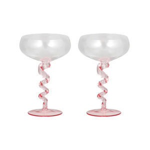 Spirale S/2 Glass Coupe 9.5x16cm Pink