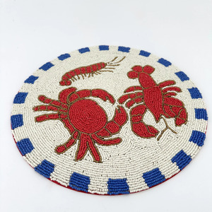 Crustacean Beaded Placemat 35cm Multi