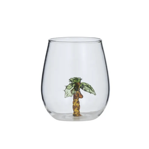 Palm Tree Glass Tumbler 8.5x10cm