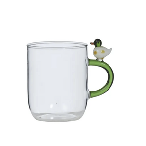 Quack Glass Mug 8x12x10cm Clear/Green