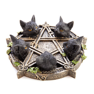 INCENSE BURNER CAT PENTACLE